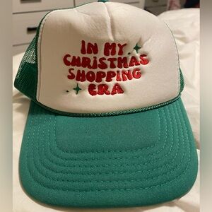 Green and White “In my Christmas Shopping Era “ Christmas Trucker Hat